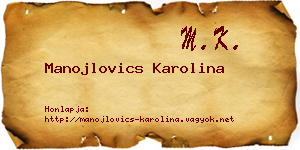 Manojlovics Karolina névjegykártya